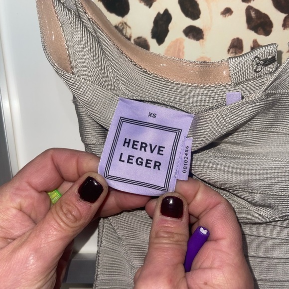 Herve Leger Authentic Grey Dress Strapped - Picture 5 of 6